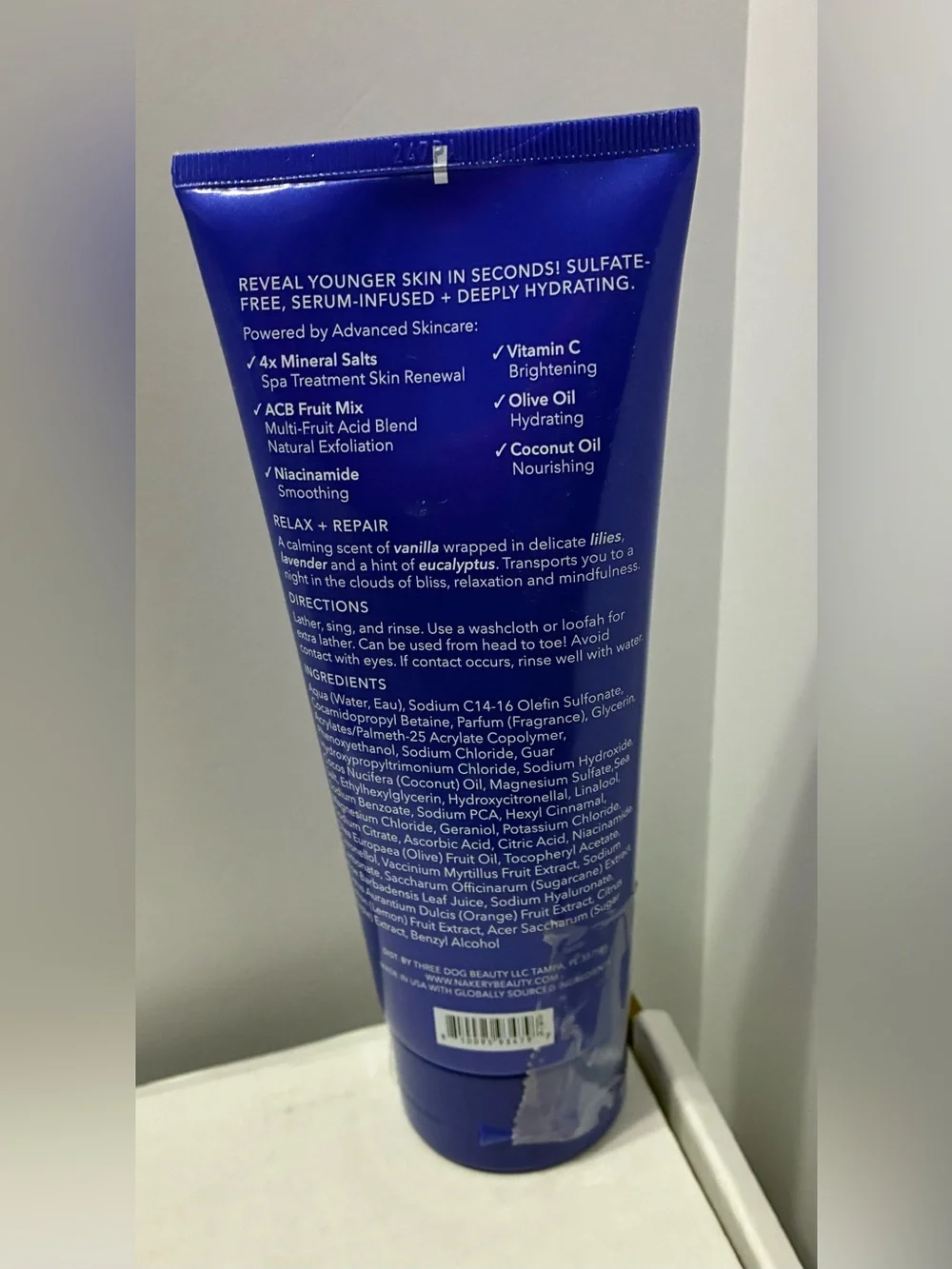 Nakery Beauty SkinRecovery Relax + Repair Magnesium Face, Body + Hair Wash 200ml